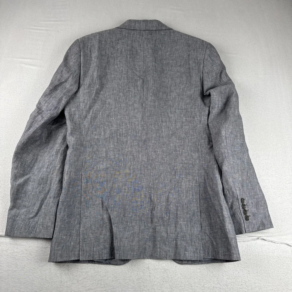 New! Apt 9 Mens Linen Blazer 38R Slim Fit Lightweight Bluish Gray Preppy Office